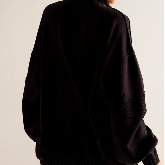 Free People Lou Moto Zip Jacket Black Size XL - Picture 10 of 10